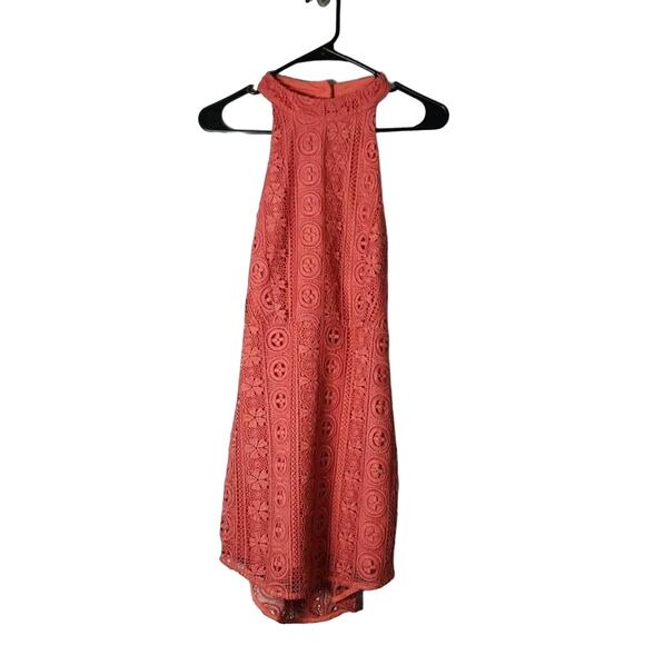 Line & Dot Revolve Mini Dress Size Small Orange Lace Sleeveless - Picture 1 of 8